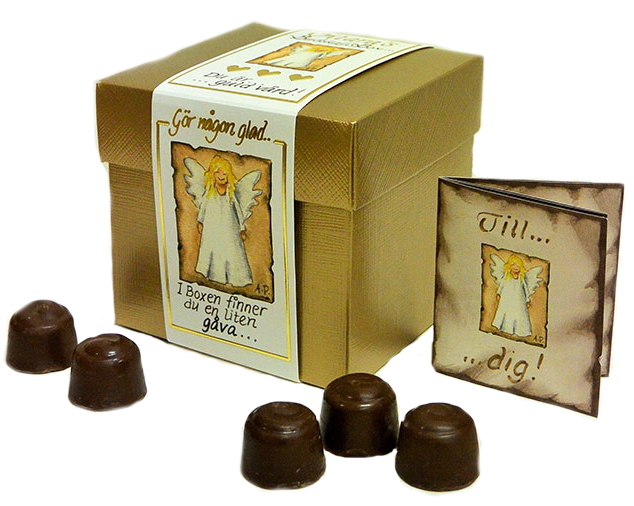 Pralin- & Budskapsbox - Du är guld värd
